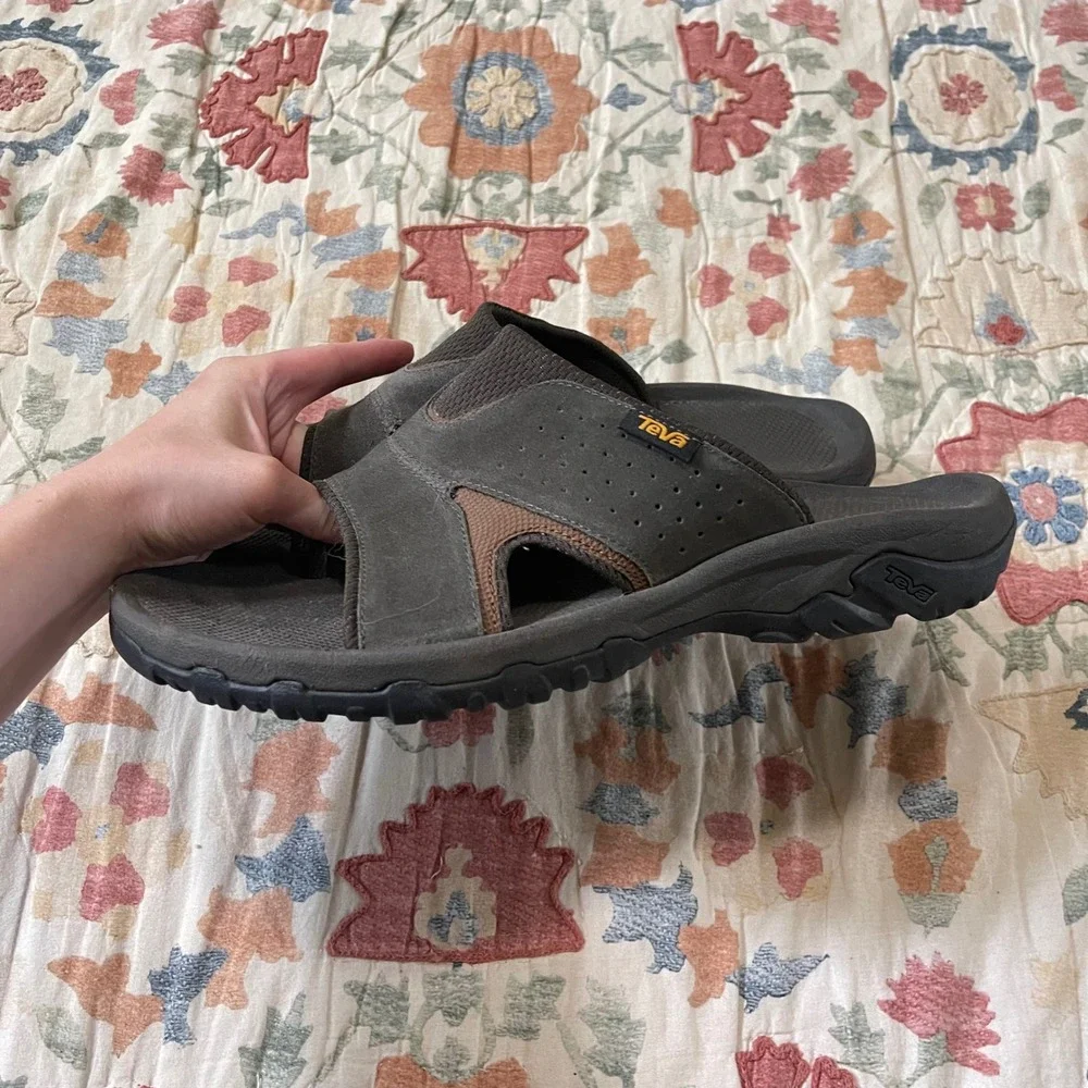 Teva Langdon Slide Sandal Black Brown Men's Size 12 Shoes Beach Pool Gym Water